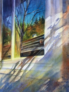 Backyartd Reflections - watercolor