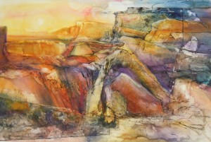 Canyonlands - collage`/watercolor/charcoal