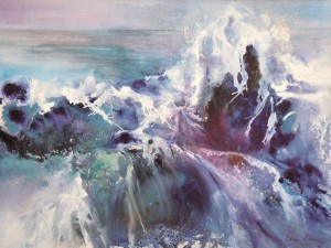 Crashing Ashore - watercolor
