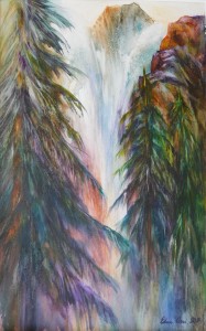 Hear Ye, Hear Ye, O' Cascade Roar, watercolor, 20x28