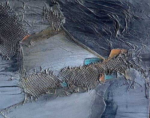 Washed Ashore, 16 x 20, mixed media/collage` on canvas