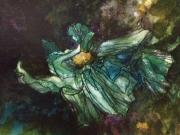 In the Shadows, acrylic ink, 16x 20 framed