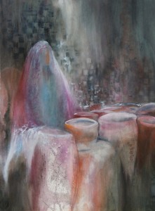 Silently, She Waits - watercolor - watercolor