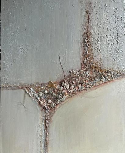 Textured-Meandering #2, 18x24. mixed media on canvas