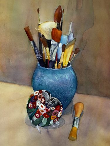 Brushwork - watercolor, 18x24 framed